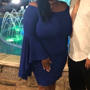 Royal Blue off the shoulders dress